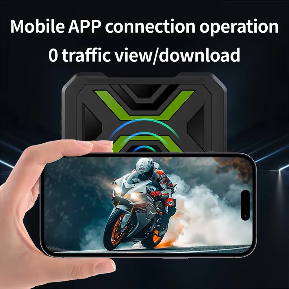JIUYIN Caméra moto double 1080P étanche avec WiFi, dashcam avant et arrière, enregistreur vidéo 2