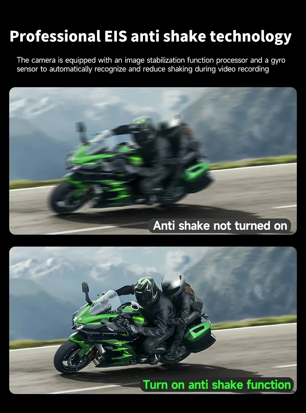 Détail de la caméra moto avant
