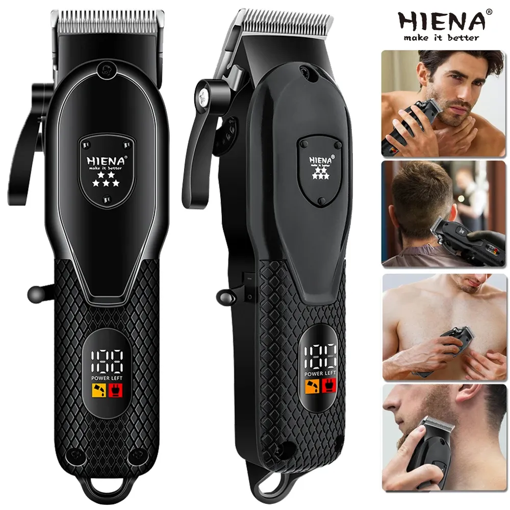 Tondeuse à cheveux électrique professionnelle pour barbier, écran LED, charge USB - Image 1