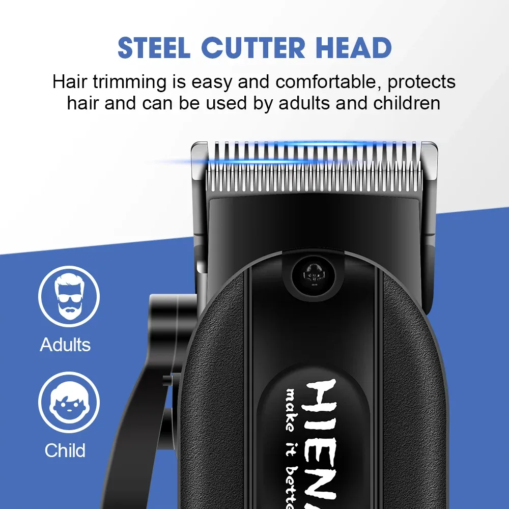 Tondeuse à cheveux électrique professionnelle pour barbier, écran LED, charge USB 3