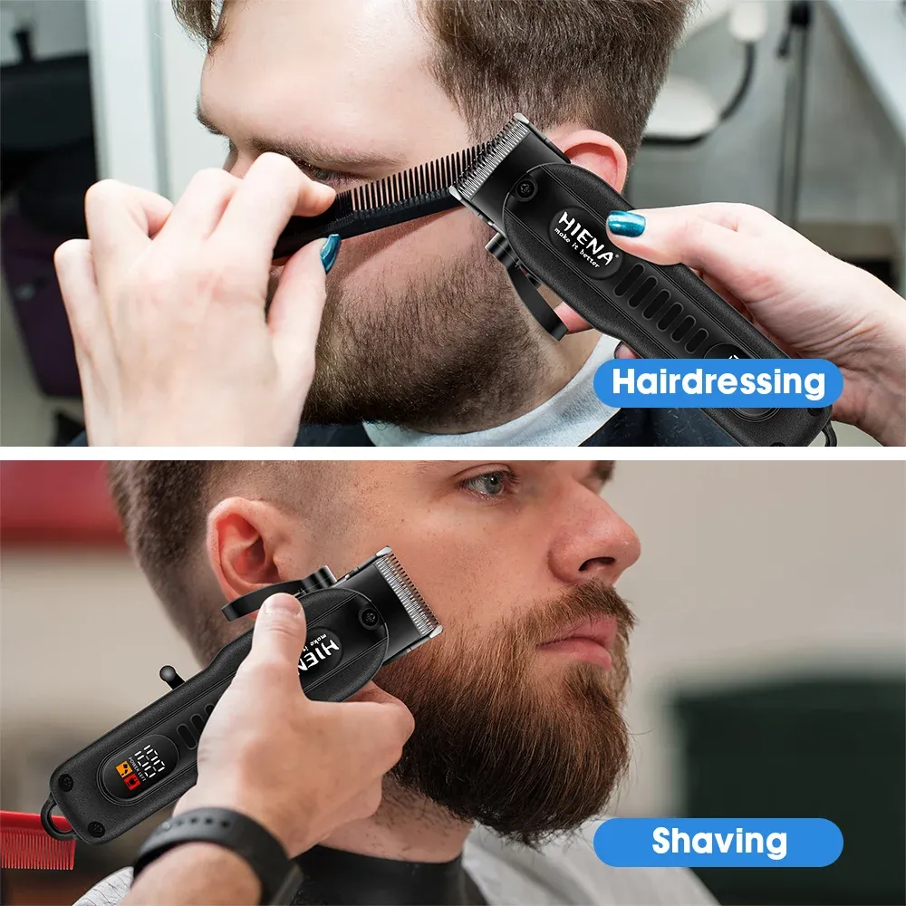 Tondeuse à cheveux électrique professionnelle pour barbier, écran LED, charge USB 6