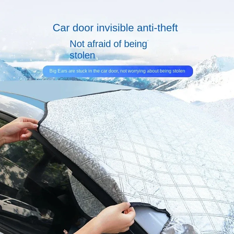 Pare-soleil magnétique pour pare-brise avant de voiture, protection étanche contre la neige 4