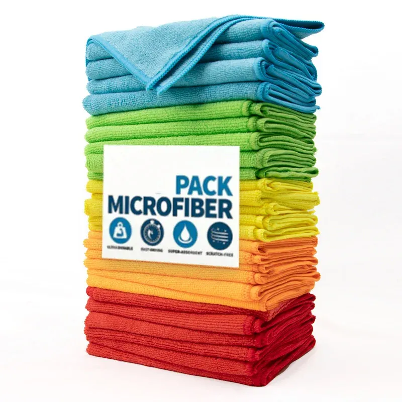 Chiffon de nettoyage en microfibre polyvalent pour cuisine, voiture et maison, lingettes réutilisables pour la vaisselle - Image 1