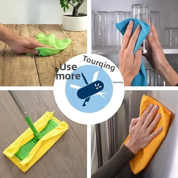 Chiffon de nettoyage en microfibre polyvalent pour cuisine, voiture et maison, lingettes réutilisables pour la vaisselle 3