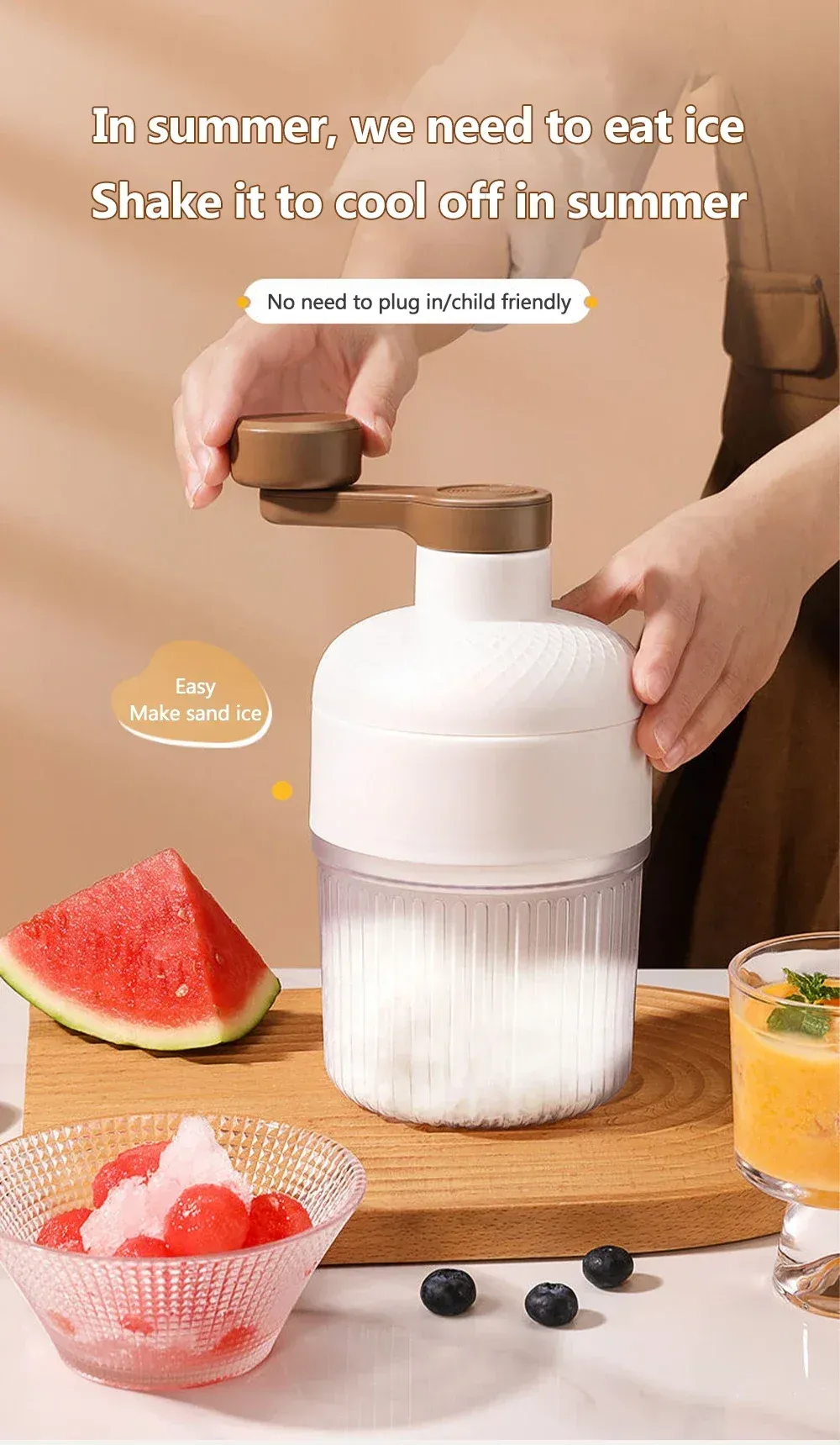 Broyeur à glace manuel au design épuré