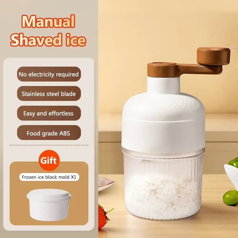 Mini broyeur à glace portable, machine à glace pilée manuelle, machine à milkshake, machine à smoothie domestique, outil de cuisine 7