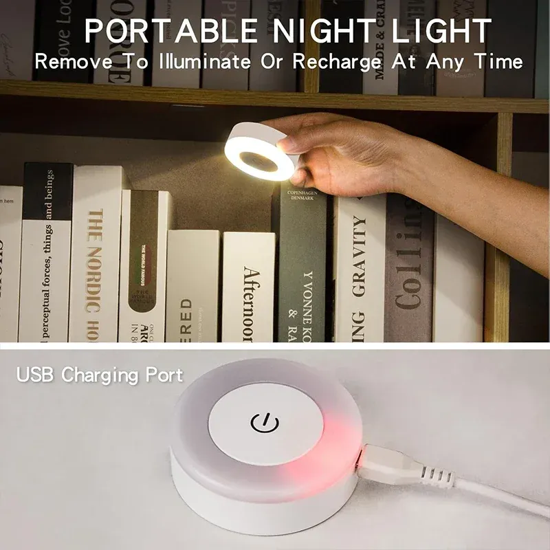 Veilleuse LED tactile installée dans un intérieur élégant