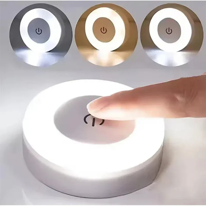 1-6 pièces LED veilleuses économie d'énergie, capteur tactile, 3 couleurs réglables, lampe de nuit murale USB rechargeable magnétique pour chambre et couloir 7