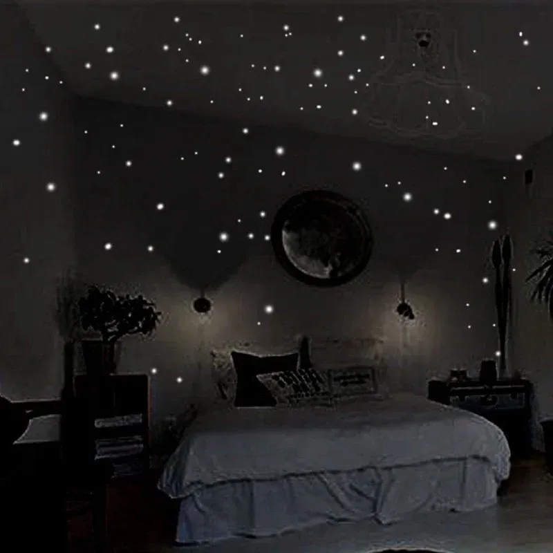 Autocollants muraux phosphorescents en vinyle, 407 pièces, pour chambre d'enfant - Image 1