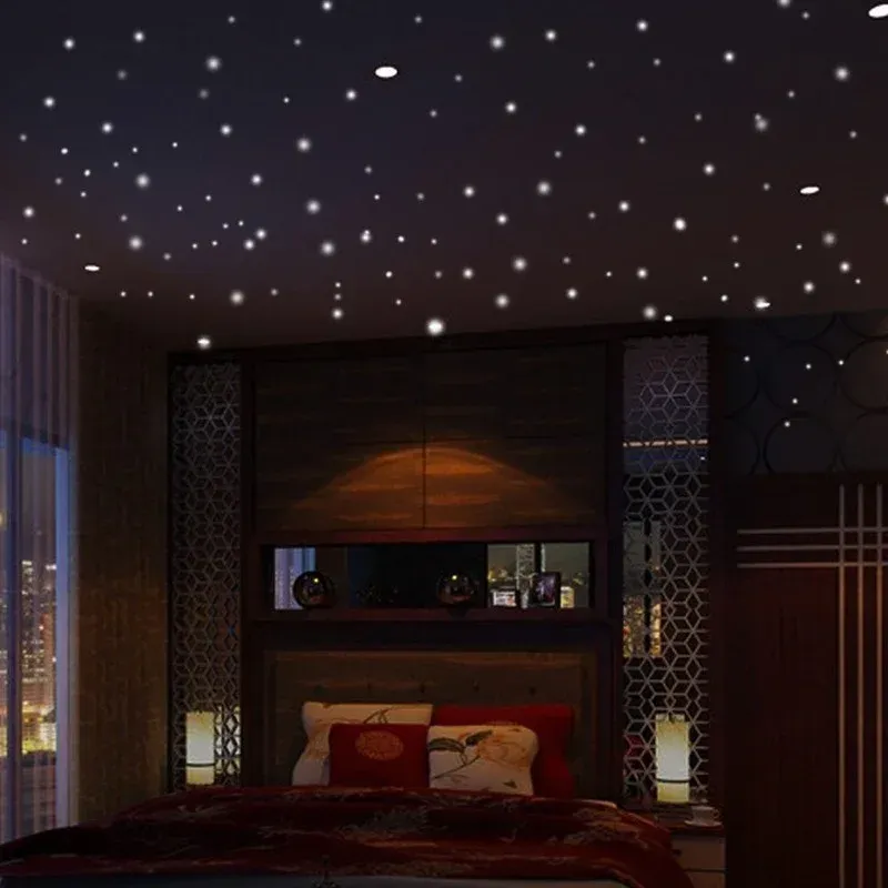 Autocollants muraux phosphorescents en vinyle, 407 pièces, pour chambre d'enfant 4