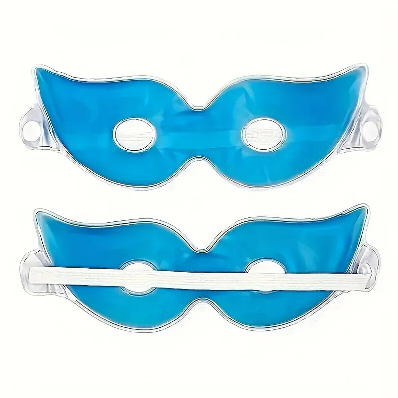 Masque yeux en gel thérapie chaud froid, réutilisable avec ouvertures pour les yeux, réduit gonflements, cernes et migraines 5