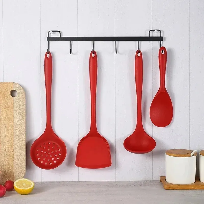 Ensemble de 6 ustensiles de cuisine en silicone : spatules, cuillère écumoire et cuillère à riz, résistants à la chaleur et lavables au lave-vaisselle 5