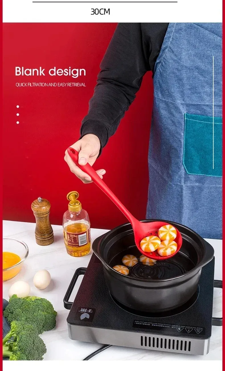 Ensemble d'ustensiles en silicone, coloris noir et rouge