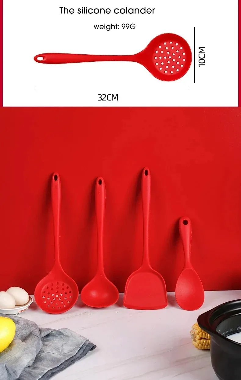Ustensiles de cuisine en silicone, détails de finition
