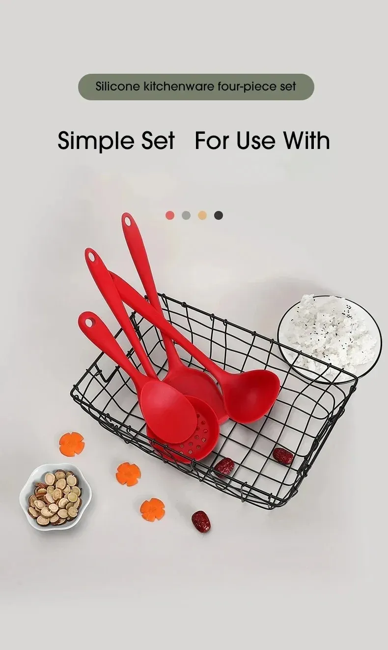 Ustensiles de cuisine en silicone en utilisation