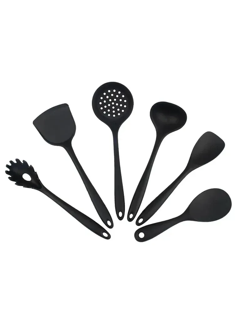 Ensemble de 6 ustensiles de cuisine en silicone : spatules, cuillère écumoire et cuillère à riz, résistants à la chaleur et lavables au lave-vaisselle 13