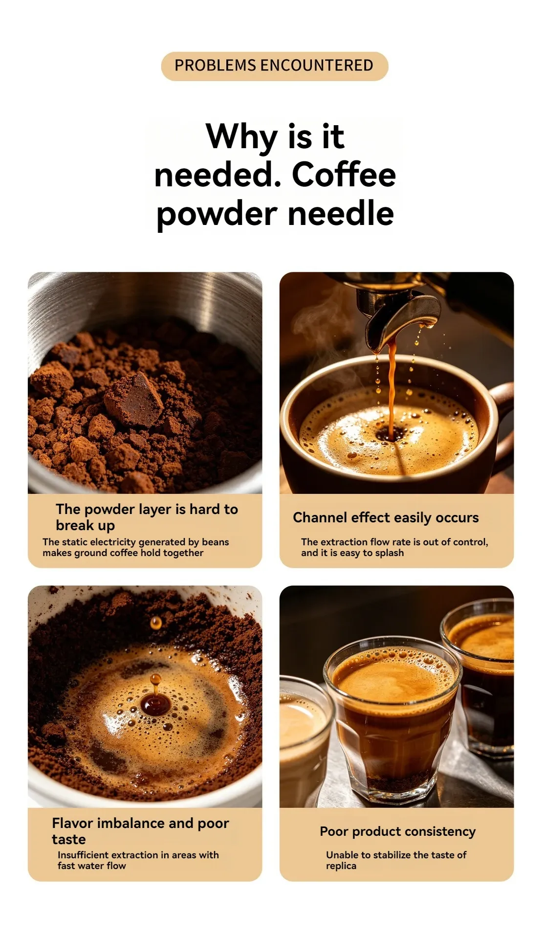 Détail de l'outil de distribution pour expresso
