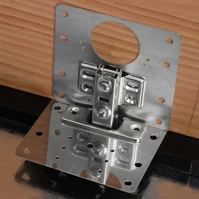 Kit de plaque de réparation pour charnière d'armoire avec trous, plaque de montage pour porte de cuisine, attelle plate en fibre de phosphore 5