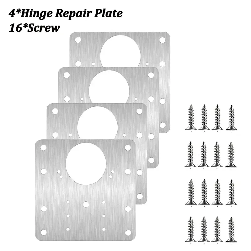 Kit de plaque de réparation pour charnière d'armoire avec trous, plaque de montage pour porte de cuisine, attelle plate en fibre de phosphore 6