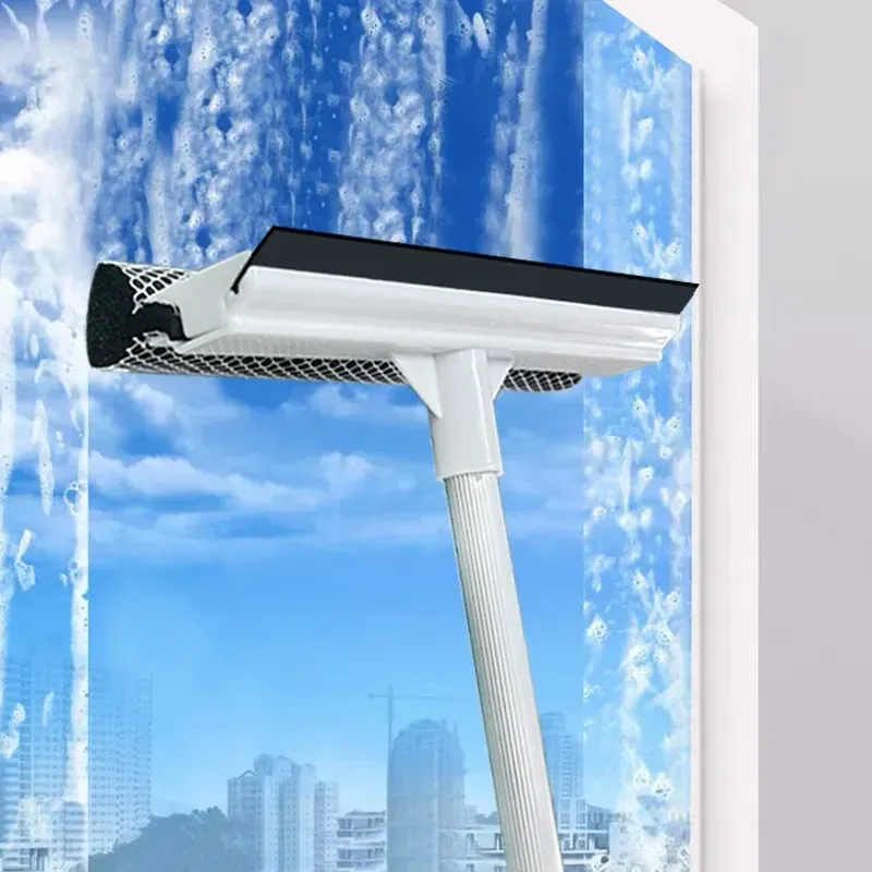 Brosse à Fenêtre HOMirror avec Poignée Longue Réglable pour Vitres, Portes Coulissantes et Parois de Douche 2