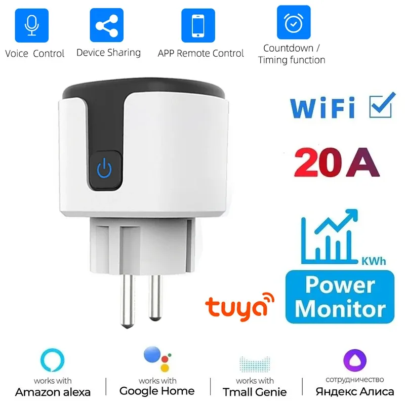 Prise intelligente Wi-Fi 20 A (UE) compatible Alexa, Google Home, Yandex et Alice, avec suivi de la consommation énergétique 7