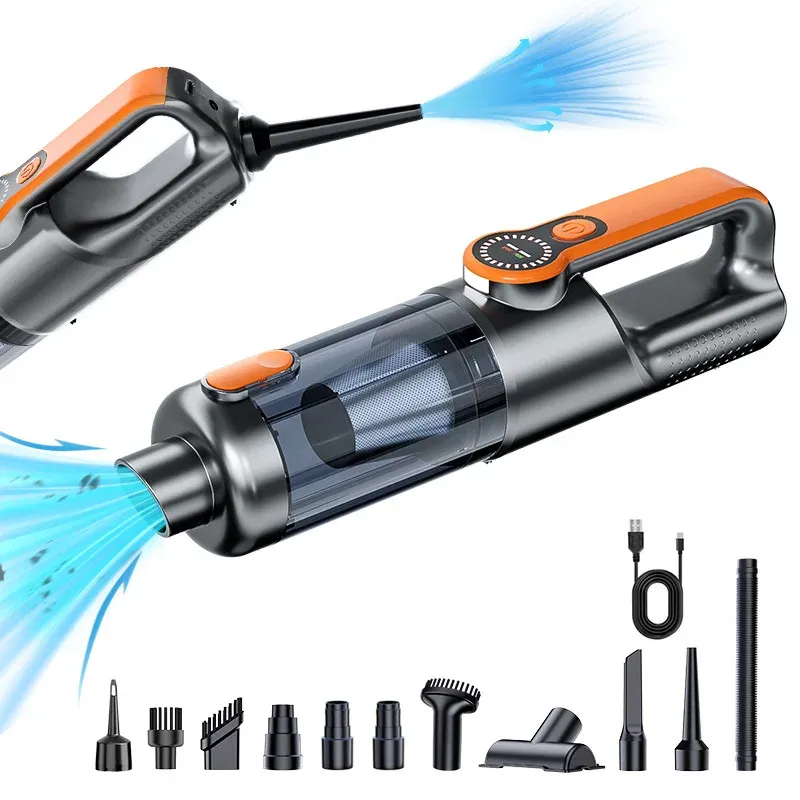 Aspirateur de voiture sans fil à vidage en une pression, aspirateur portable haute puissance, grande aspiration, mini aspirateur à main 9