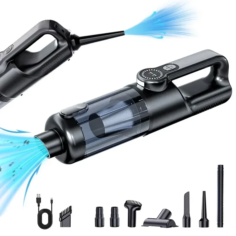 Aspirateur de voiture sans fil à vidage en une pression, aspirateur portable haute puissance, grande aspiration, mini aspirateur à main 7