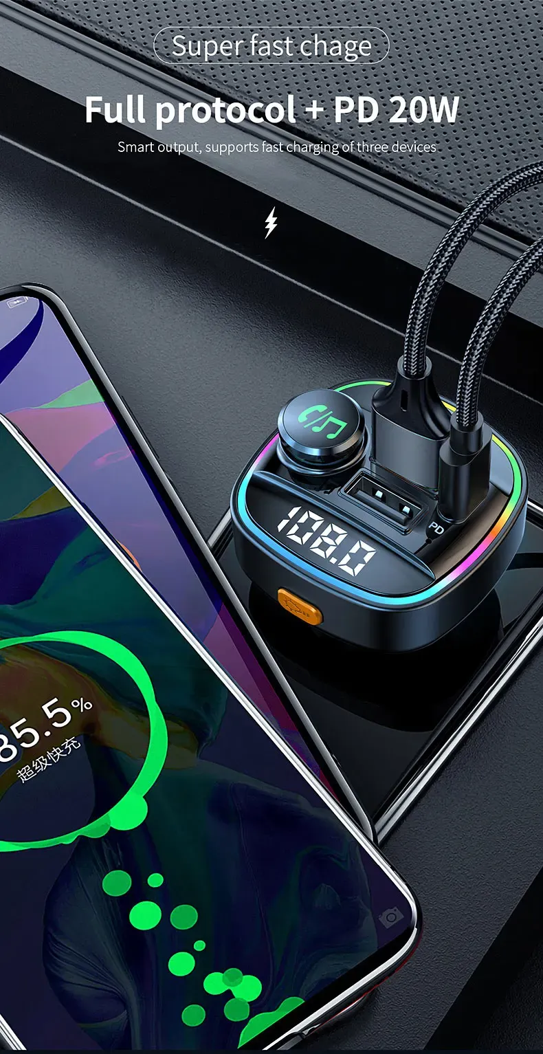 Transmetteur FM Bluetooth, détail de l'installation dans l'habitacle