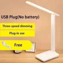 Lampe de bureau LED pliante à interrupteur tactile, blanc, rechargeable par USB, réglable, idéale pour chambre, chevet, étude et lecture 6