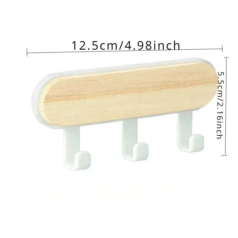Organisateur de rangement pour chapeaux et foulards, crochets muraux en bois, porte-clés auto-adhésif, cintres muraux pour porte, crochet de suspension mural pour femme de ménage 11