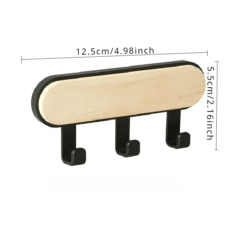 Organisateur de rangement pour chapeaux et foulards, crochets muraux en bois, porte-clés auto-adhésif, cintres muraux pour porte, crochet de suspension mural pour femme de ménage 7