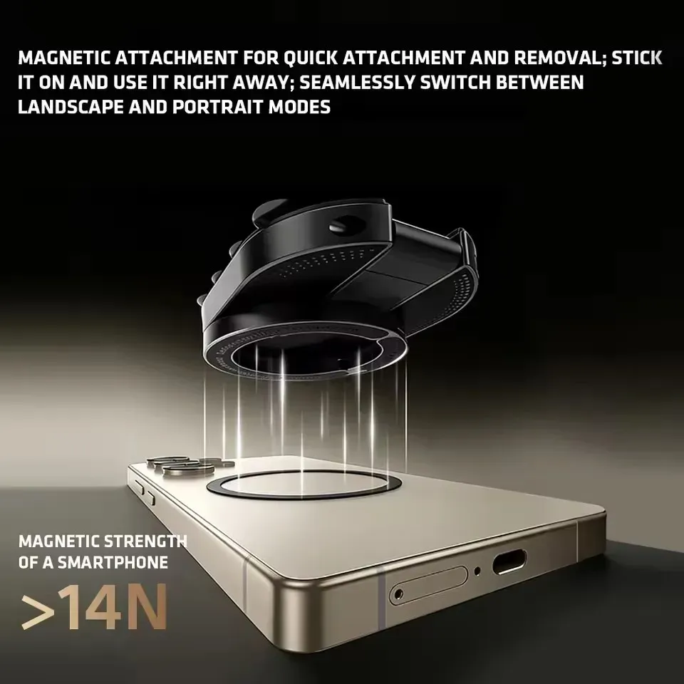 Support de téléphone magnétique pliable MA39 universel 360° – Support de bureau rotatif pour mobile avec ventouses à la base 2