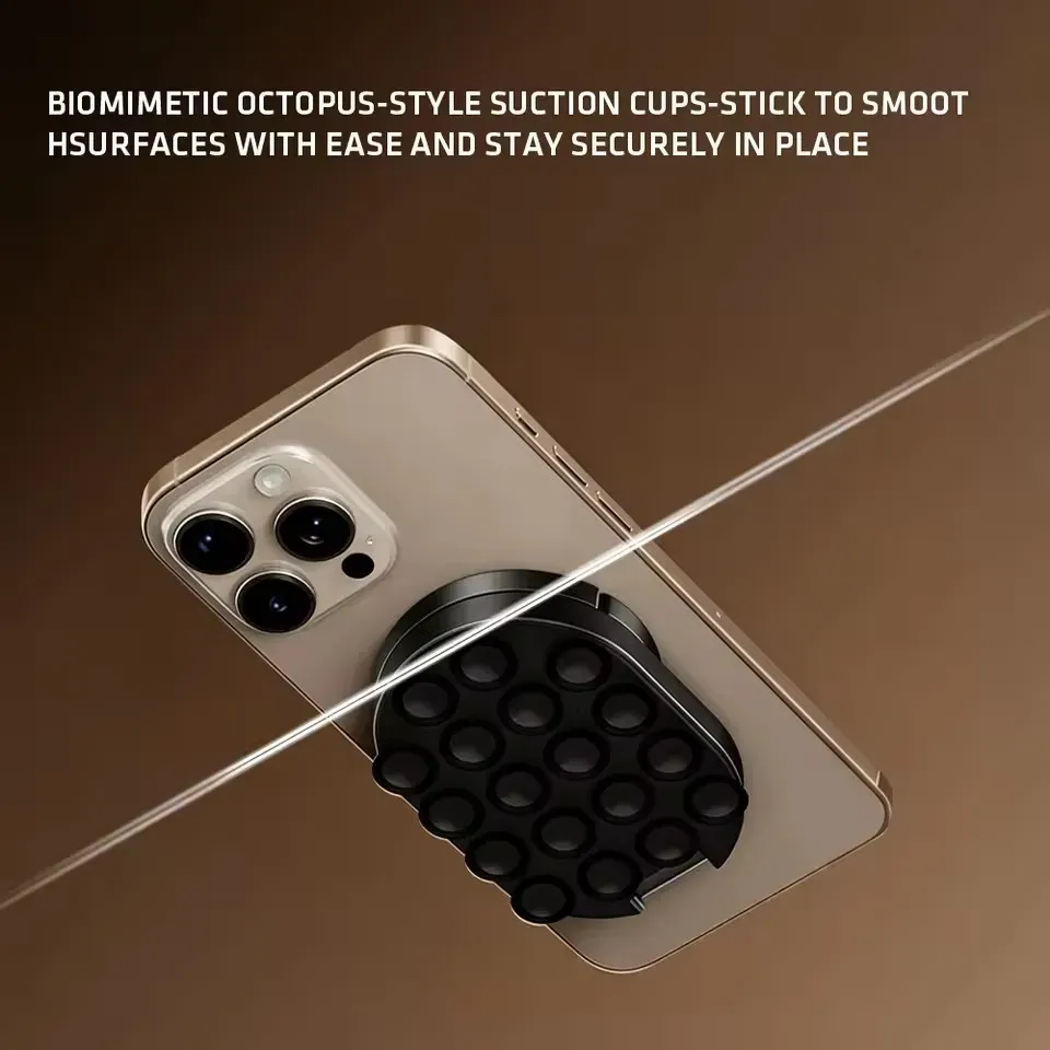 Support de téléphone magnétique pliable MA39 universel 360° – Support de bureau rotatif pour mobile avec ventouses à la base 4