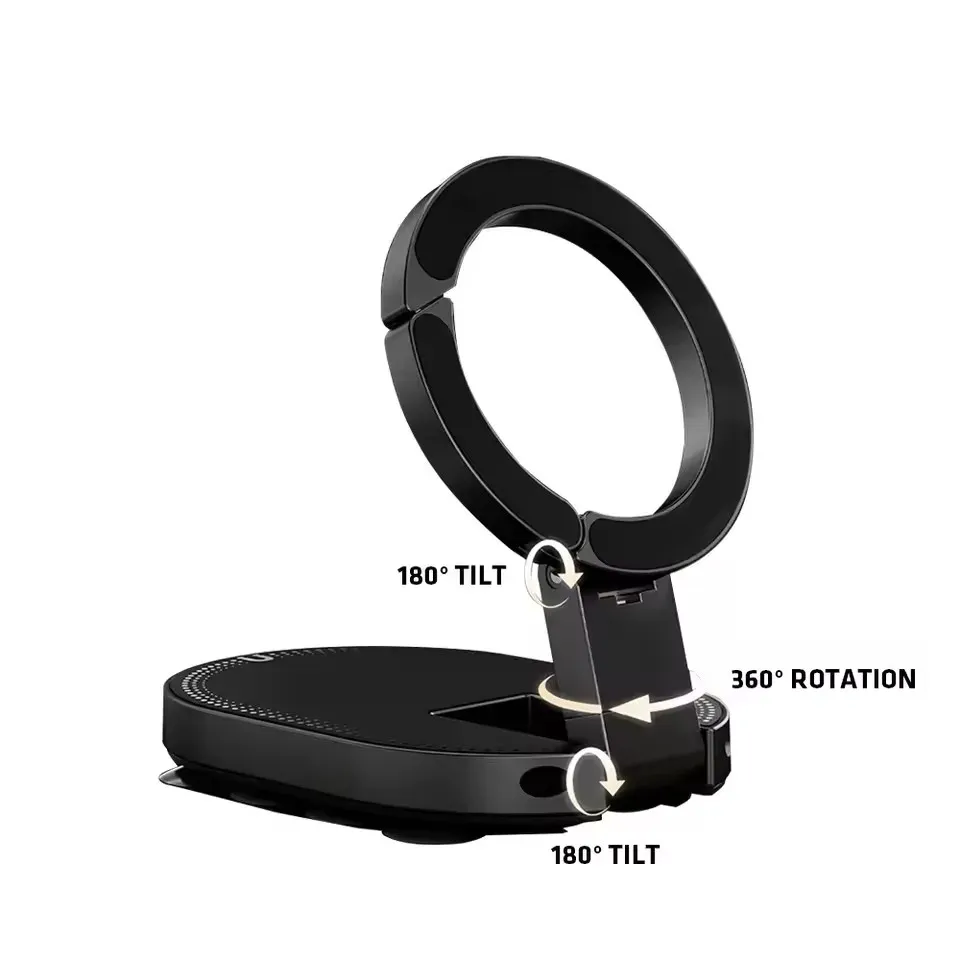 Support de téléphone magnétique pliable MA39 universel 360° – Support de bureau rotatif pour mobile avec ventouses à la base 6