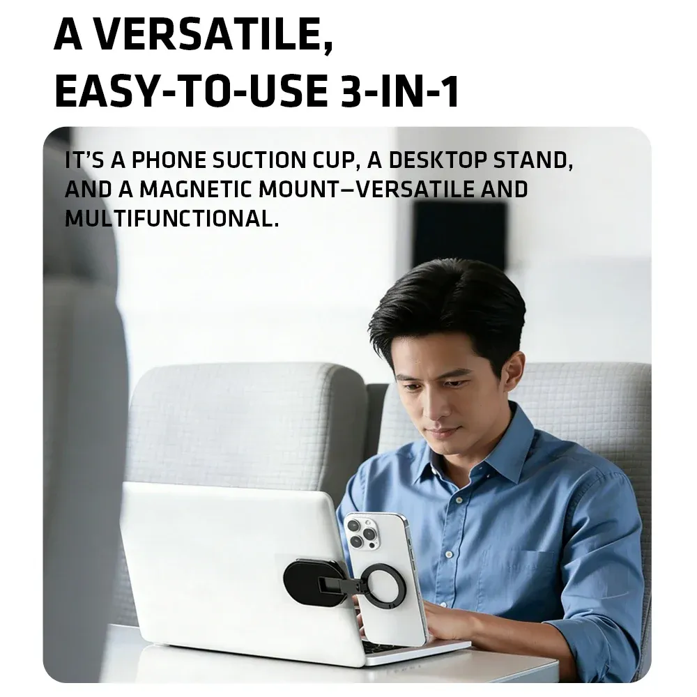 Support magnétique pliable MA39 - ventouses de fixation