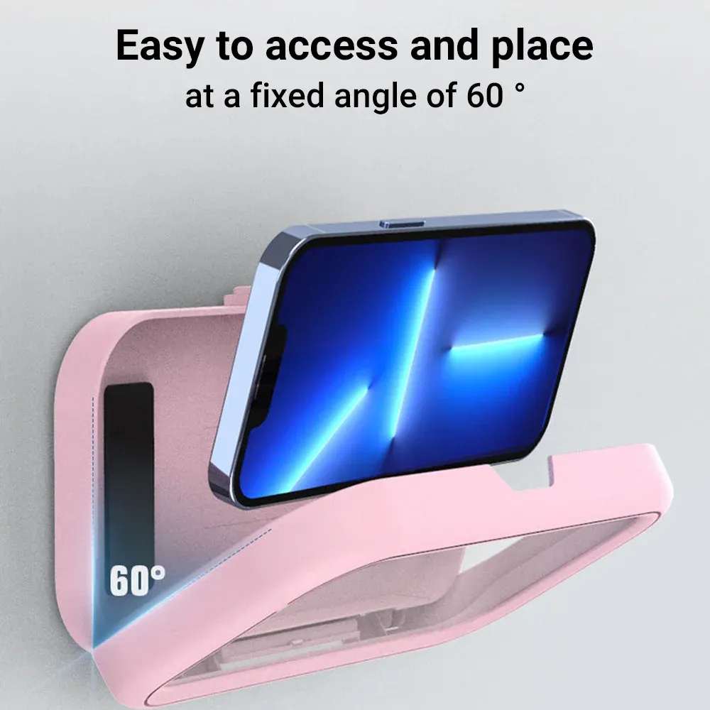 Boîte de rangement étanche pour téléphone portable à design rotatif, idéale pour la douche et le visionnage de programmes TV 6