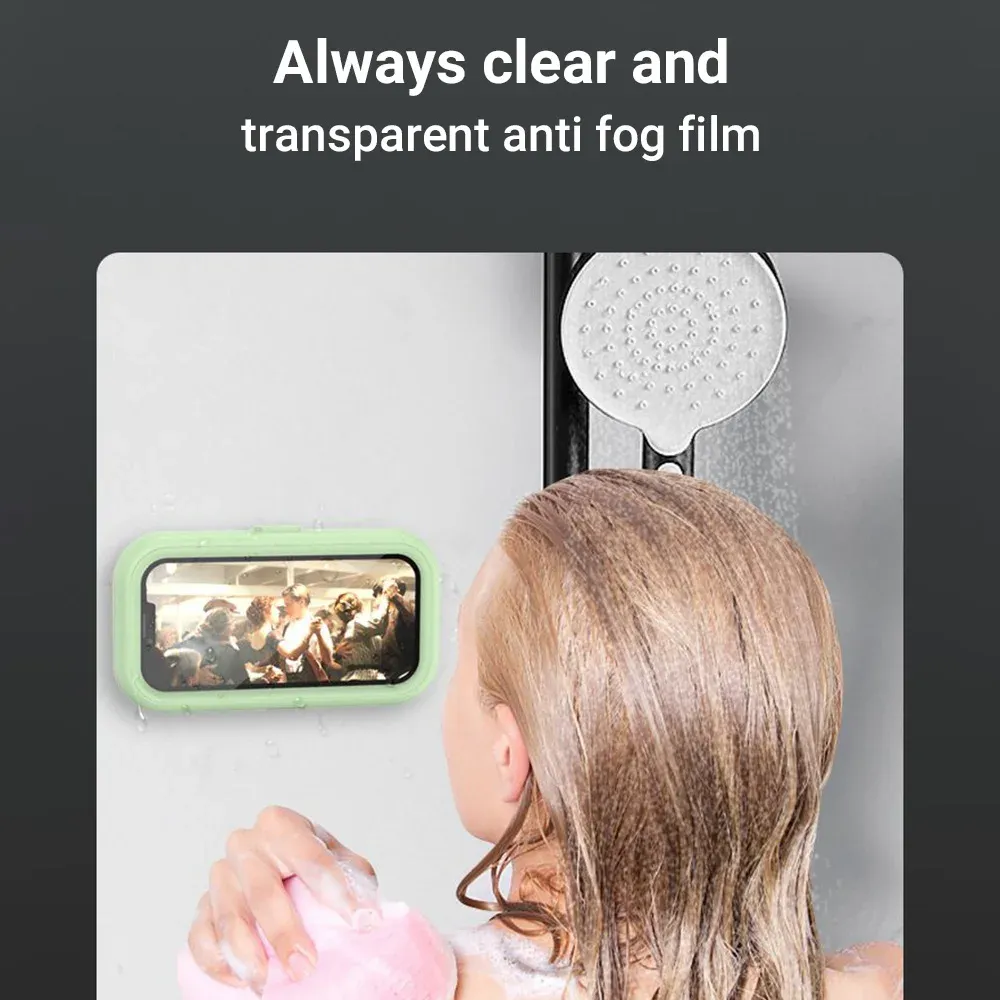 Boîte de rangement étanche pour téléphone portable, utilisation salle de bain