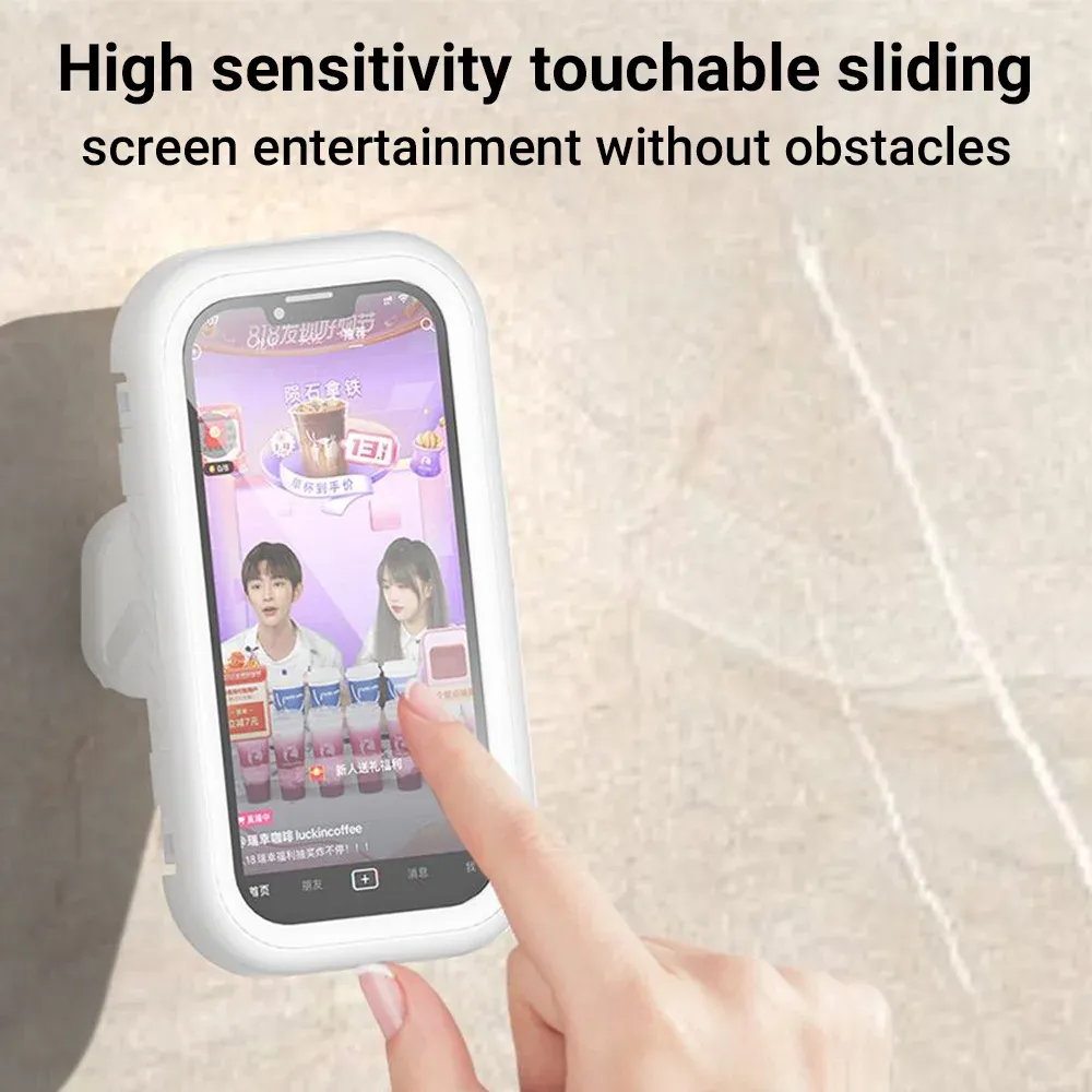 Boîte de rangement étanche pour téléphone portable, utilisation sous la douche