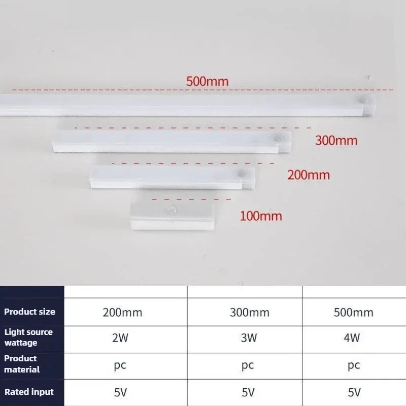 Barre lumineuse LED sans fil rechargeable par USB avec capteur, lampe de bureau sous-meuble 6