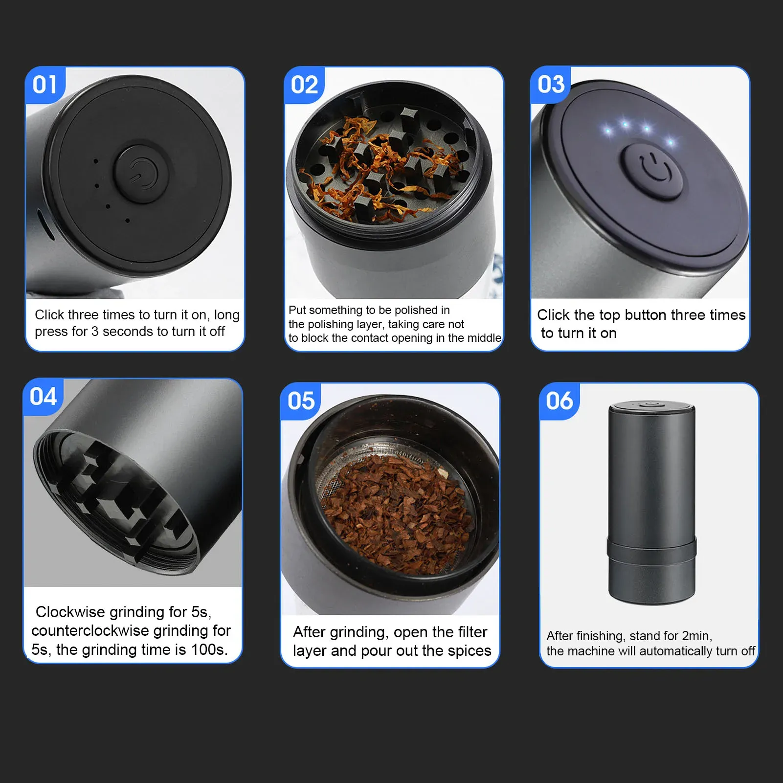 JOUGE – Broyeur électrique multifonctionnel, grande capacité, rechargeable par USB, pour grains de café secs, noix et graines 5