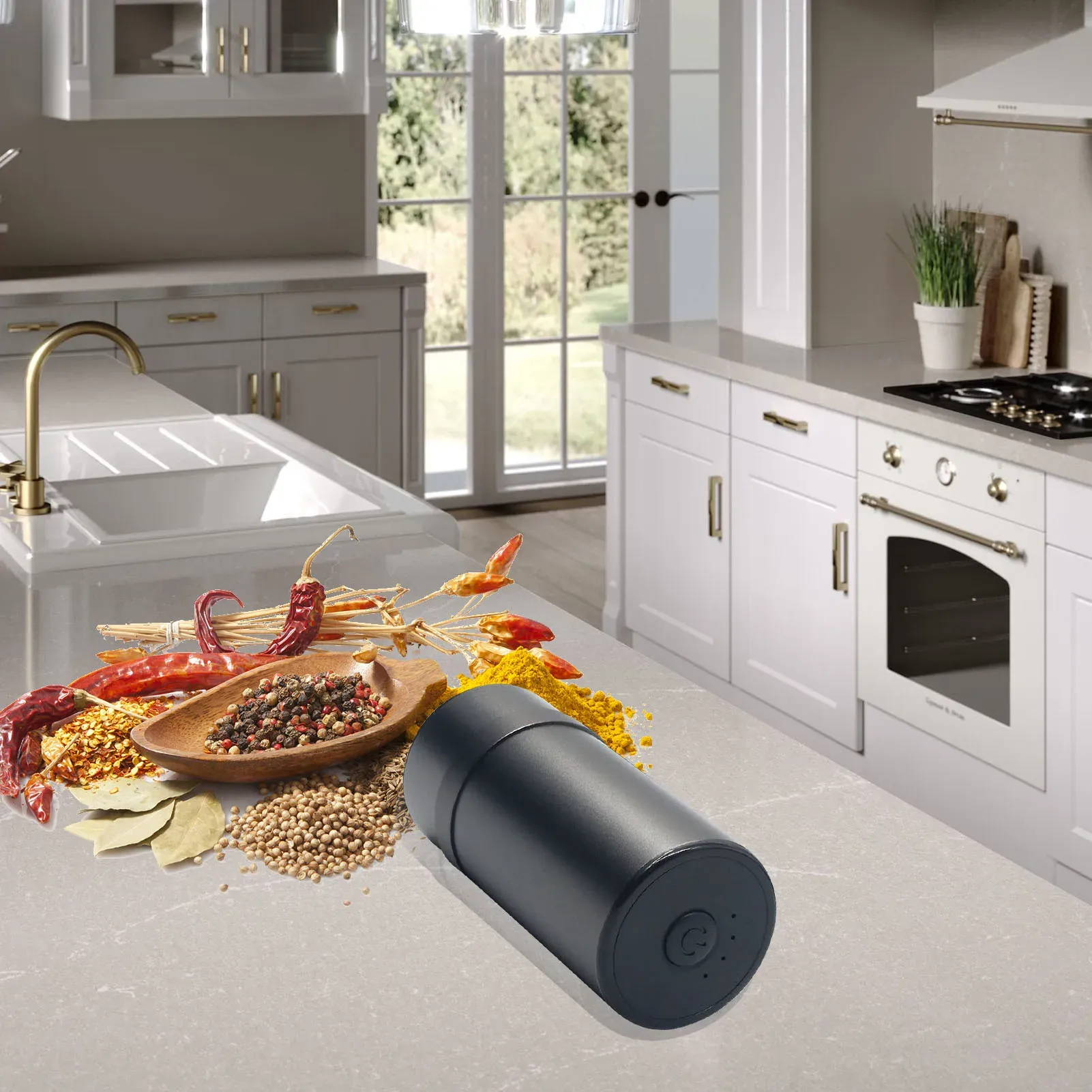 JOUGE – Broyeur électrique multifonctionnel, grande capacité, rechargeable par USB, pour grains de café secs, noix et graines 6