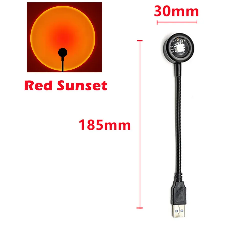 Veilleuse projecteur coucher de soleil LED USB portable RnnTuu, lampe d'ambiance pour la maison, le salon et la photographie 7