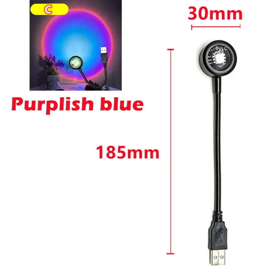 Veilleuse projecteur coucher de soleil LED USB portable RnnTuu, lampe d'ambiance pour la maison, le salon et la photographie 9