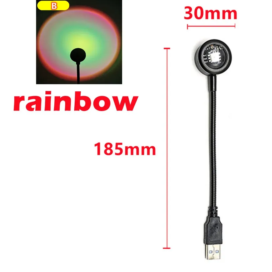 Veilleuse projecteur coucher de soleil LED USB portable RnnTuu, lampe d'ambiance pour la maison, le salon et la photographie 11