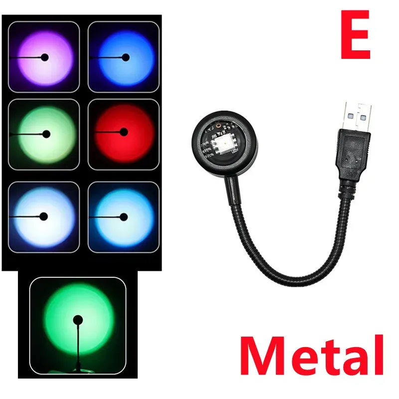 Veilleuse projecteur coucher de soleil LED USB portable RnnTuu, lampe d'ambiance pour la maison, le salon et la photographie 13
