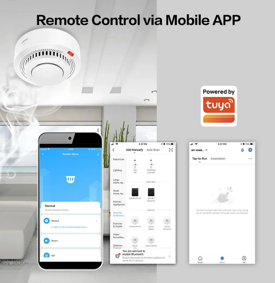 Détecteur de fumée WiFi, pour la maison