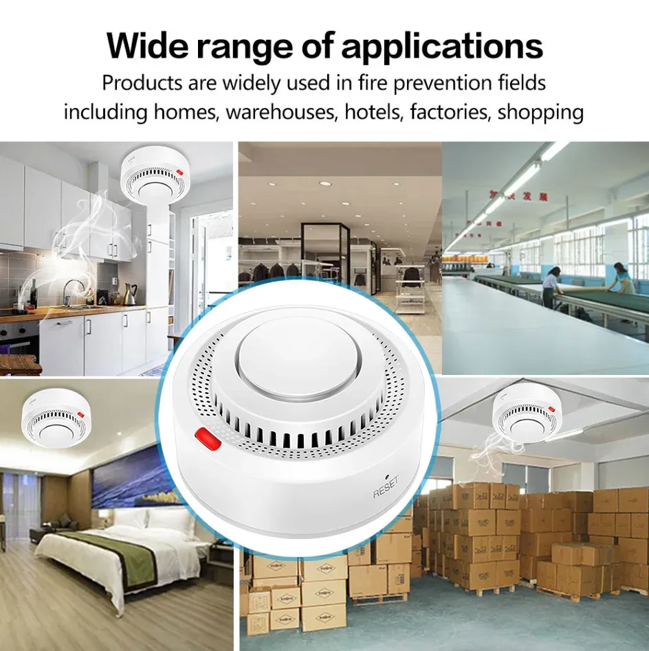 Détecteur de fumée WiFi, sécurité domestique