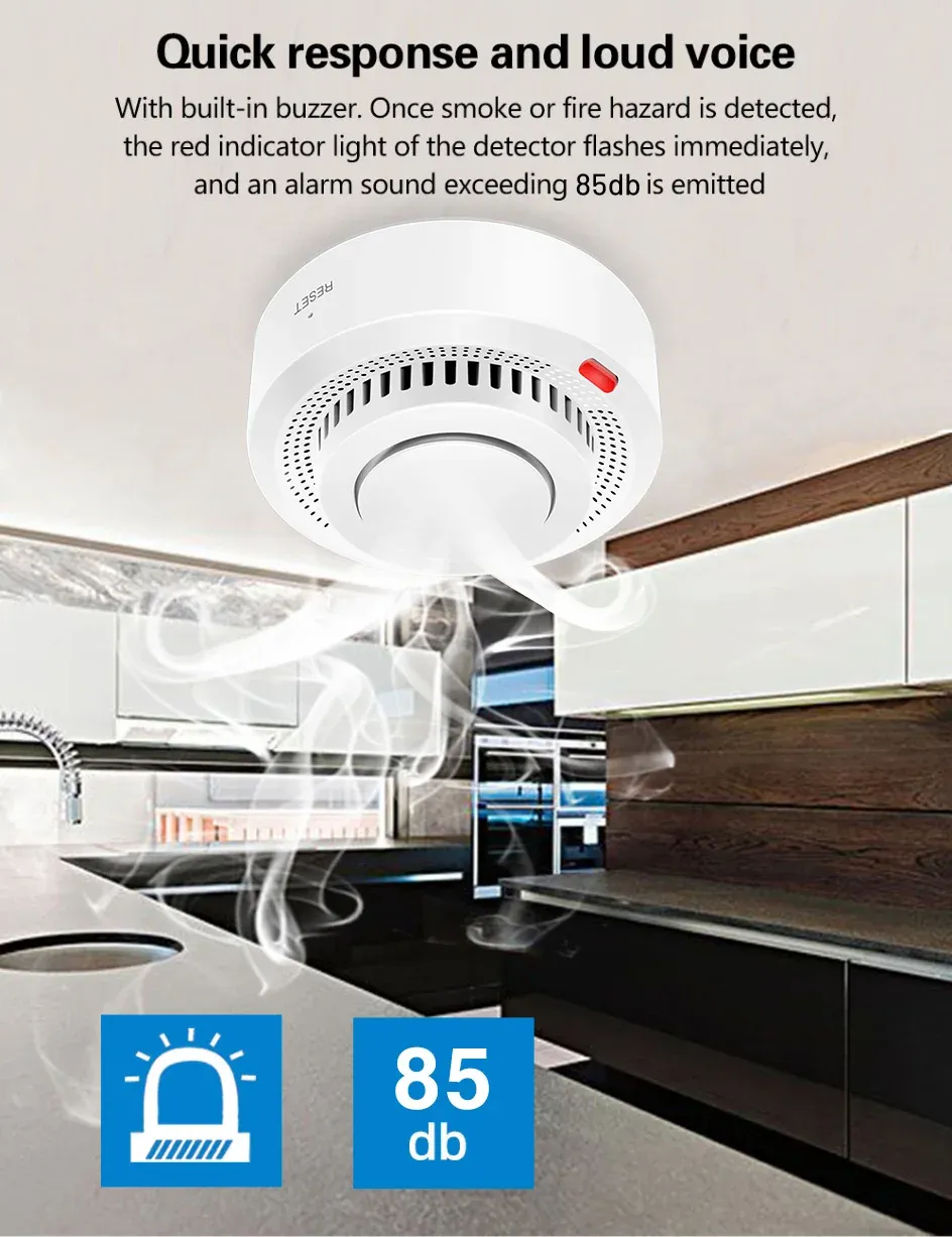 Détecteur de fumée WiFi, vue détaillée