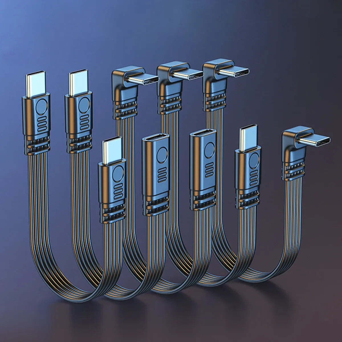 Câble d'extension USB-C coudé à 90°, vue d'ensemble