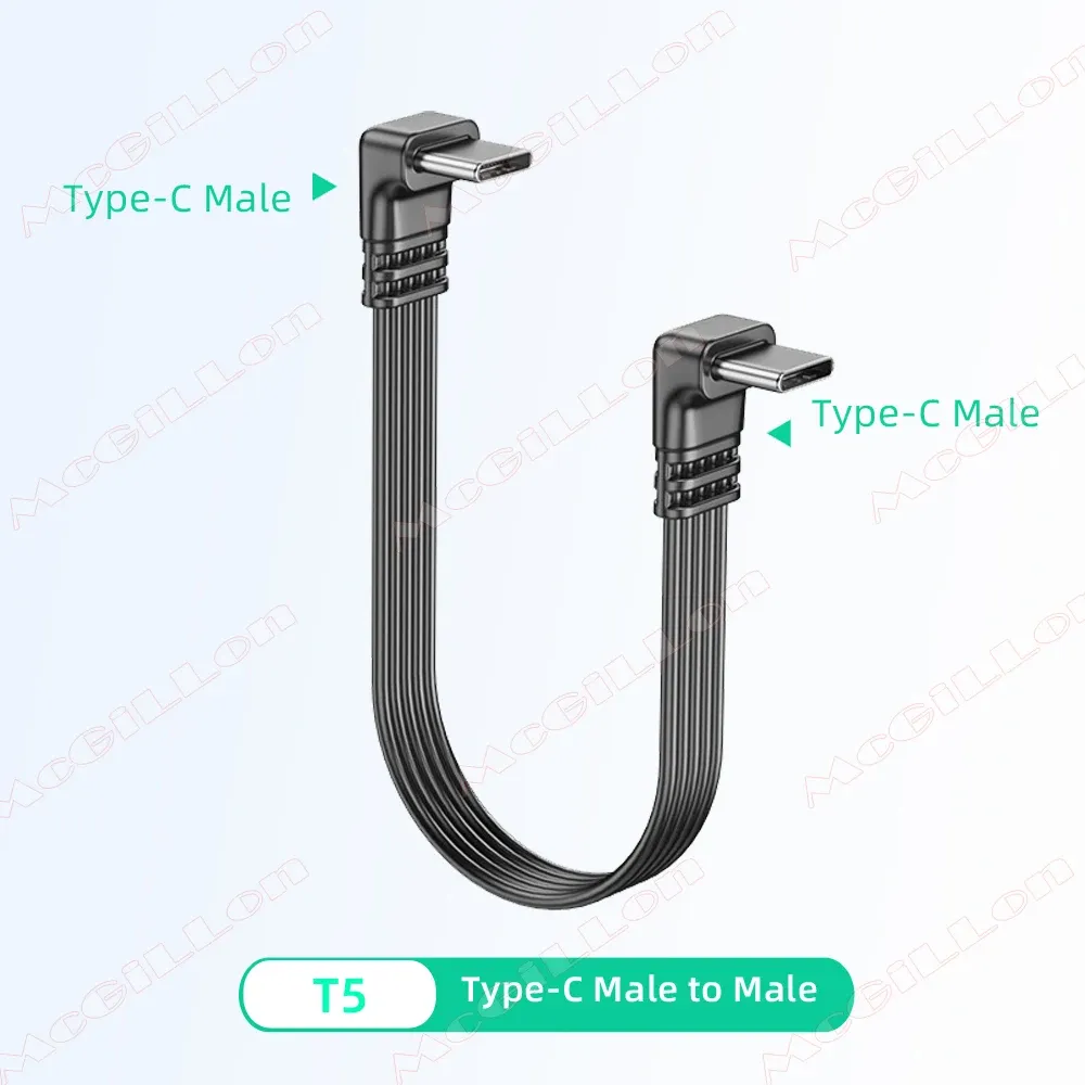 Câble d'extension USB-C coudé à 90 degrés, mâle vers femelle, USB-C vers USB-C, 480 Mbps, 45 W, câble de données et de charge rapide pour Samsung et Xiaomi 7